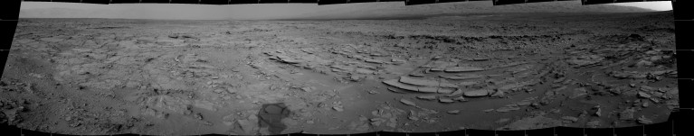 “Shaler” as seen from one of NASA Mars rover Curiosity’s navigation cameras (Image: NASA/J...