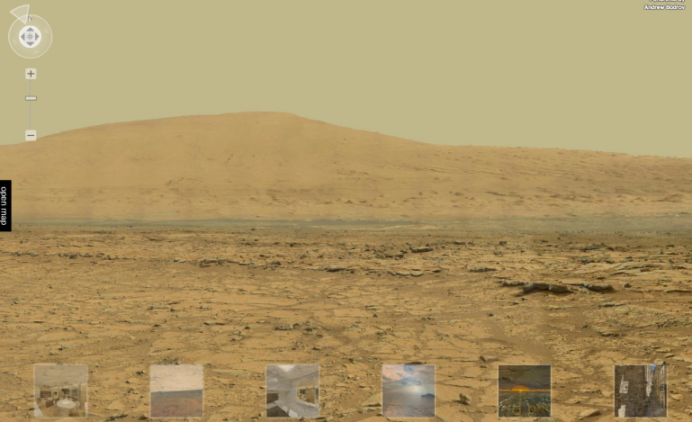 The four gigapixel panorama creates a Street View-like experience on the surface of Mars